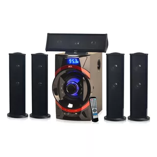 Equipo De Audio 5.1 Home Con Subwoofer, Bluetooth, Usb, Fm Color Negro