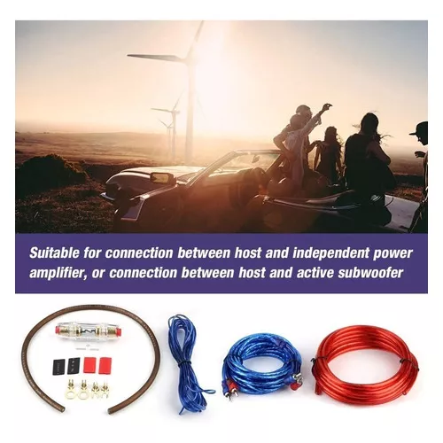 Kit de câbles audio pour Amplificateur de Voiture - Câble pour Subwoofer de  1500 Watt - Jeu de 4 Câbles - 5 Mètres (CPK20D)