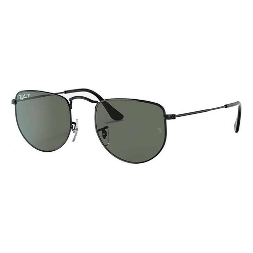 Anteojos de sol polarizados Ray-Ban Elon Small con marco de metal color polished black, lente green clásica, varilla polished black de metal - RB3958