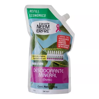 Desodorante Mineral Piedra Alumbre Natural 1 Litro Dama