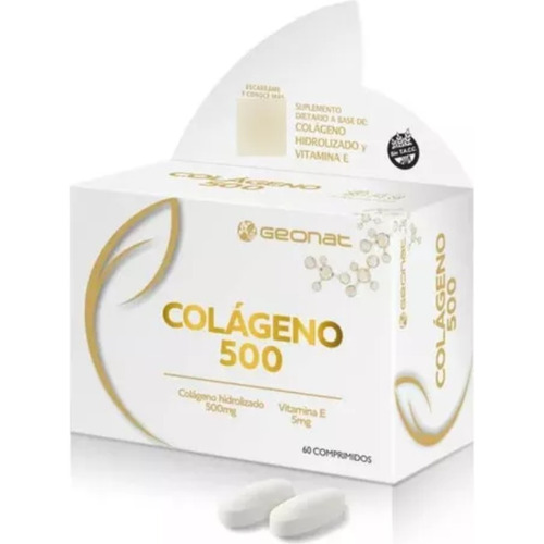 Colageno 500 Geonat Hidrolizado Piel Cabello Uñas 60 Caps Sabor Neutro