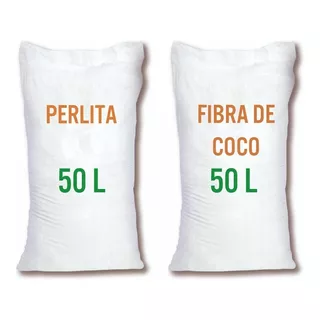 Fibra De Coco + Perlita 50 Lts C/u Sustratos