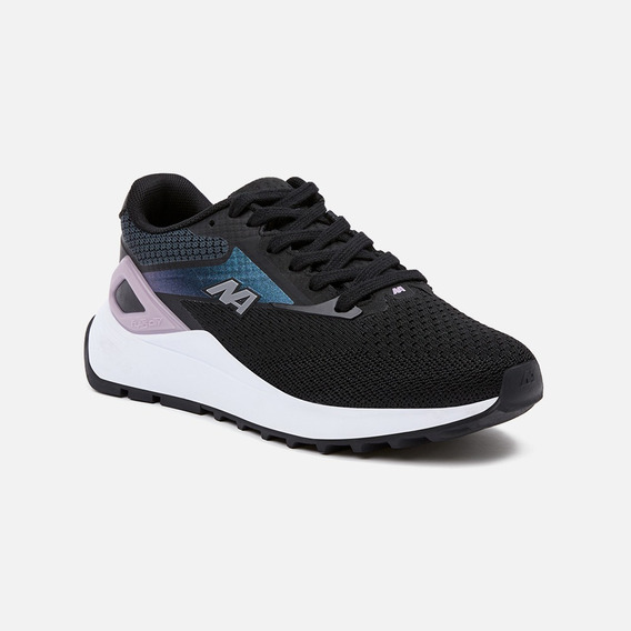 Zapatillas New Athletic Lifestyle Ft58 Negro Con Rosa Mujer