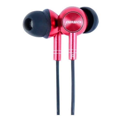 Auriculares Aiwa Aw-f1, Ergonómicos Con Cable Y Micrófono, Color Rojo