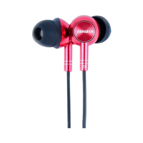 Auriculares Ergonómicos Con Cable Y Micrófono Aiwa Aw-f1 Color Rojo