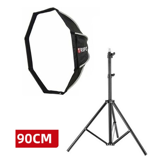 Kit Softbox Octabox Triopo 90cm + Tripie  De 2 Metros