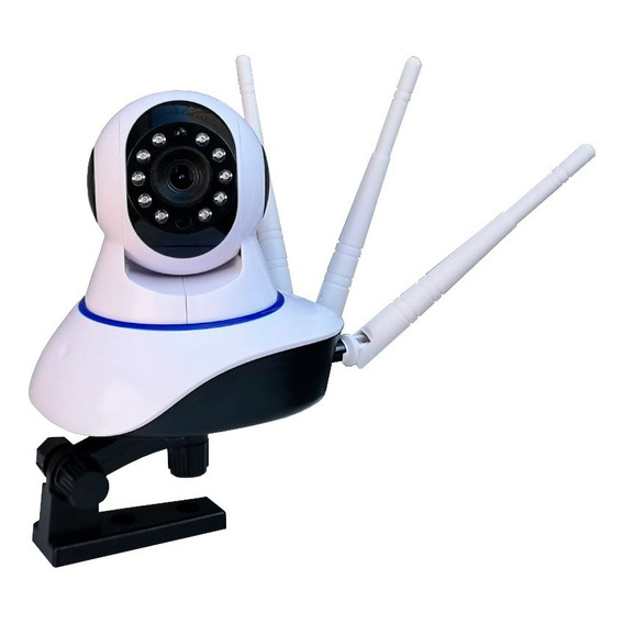 Cámara robotizada con 3 antenas WiFi para uso interior para monitorear a niños, color blanco