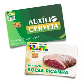 Adesivo Bolsa Picanha + Auxilio Cerveja - Kit 10 Unidades