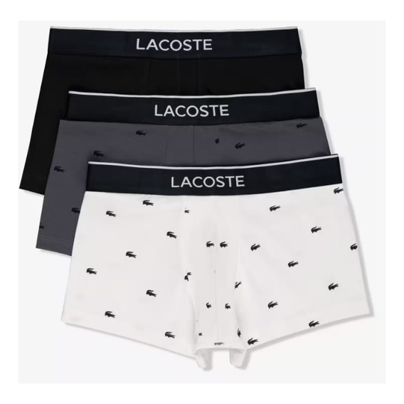 Pack De 3 Boxers Lacoste Con Cocodrilos Hombre 5h1904-23