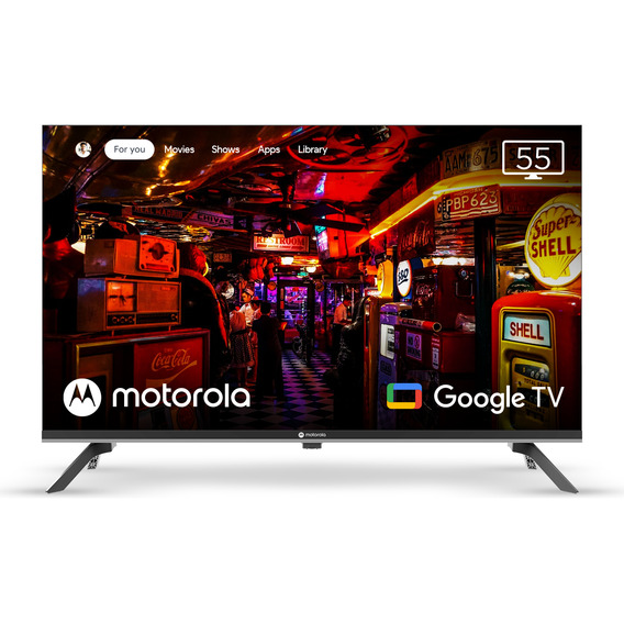 Smart Tv Motorola Google Tv 55 Uhd 4k Hdr + Comando De Voz