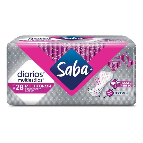 Protectores Saba Diarios Multiestilos Multiforma 28 unidades