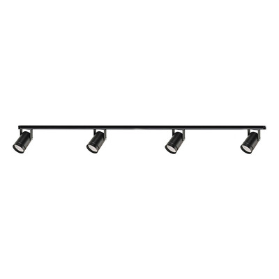 Riel 2 Metros 4 Luces Spot Apto Led Deco Blanco Y Negro