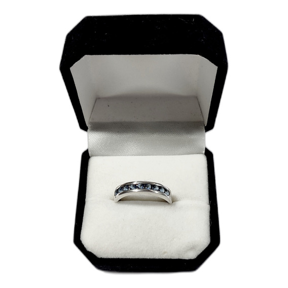 Anillo Medio Sinfín De Plata 925 Y Zirconias Cod. I07