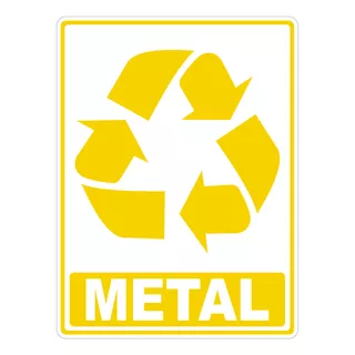 Adesivo Lixo Reciclavel Metal 1 Unidade 20cm X 15cm