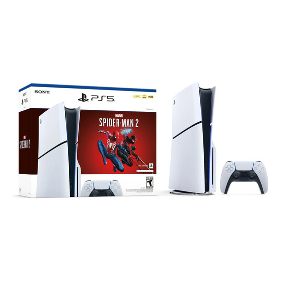 Consola Ps5 Slim 1tb Marvel's Spider-man 2 Bundle Con Lector De Disco Color Blanco