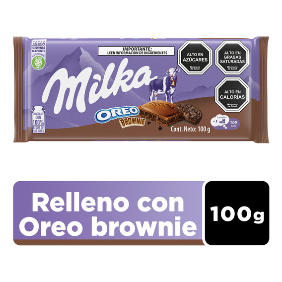 Chocolate Milka® Relleno Con Oreo Brownie 100g