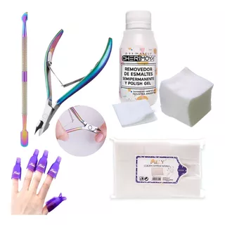 Kit Uñas Corta Cutículas Repujador Removedor Broches Wipes