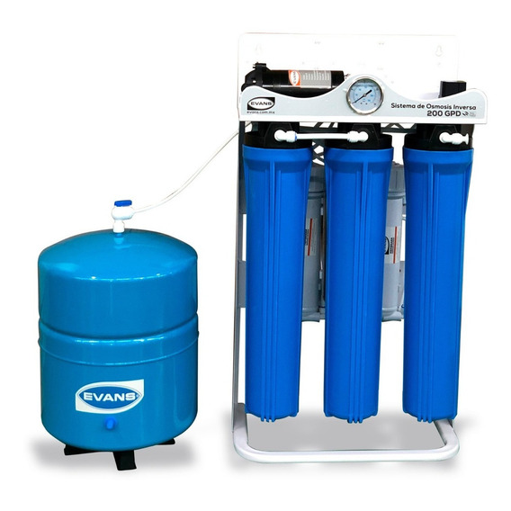 Kit Purificador Ósmosis Inversa Evans 6 Etapas Luz Uv 200gal Color Azul