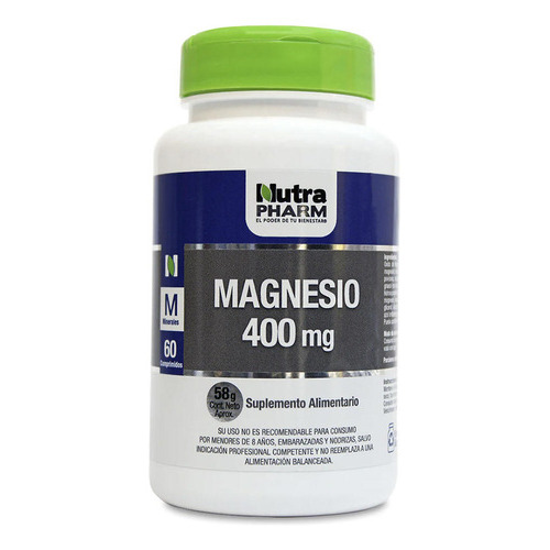 Magnesio 400mg Nutrapharm Salud Osea Y Articulaciones Sabor Sin sabor