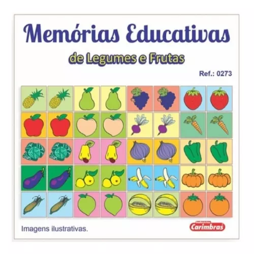 Jogo Educativo da Memória de Frutas e Legumes Infantil 0273 - Bambinno -  Brinquedos Educativos e Materiais Pedagógicos