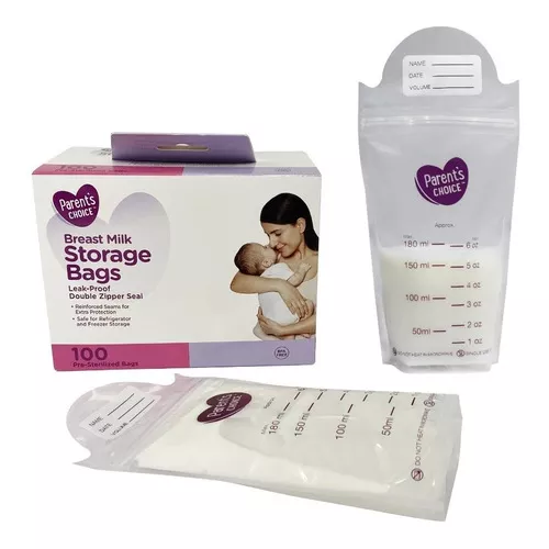 Sacos de armazenamento de leite materno 100 unidades Parents Choice Env  Grat