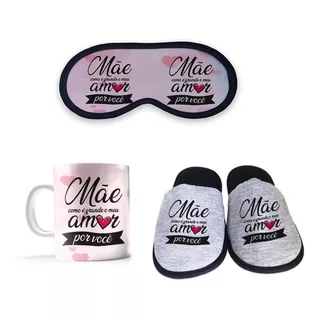 Kit Melhor Mãe - Pantufa + Caneca + Máscara Dormir