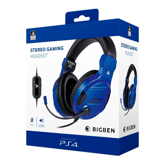 Audifono Ps4 Bigben Stereo Gaming Headset V3 Azul