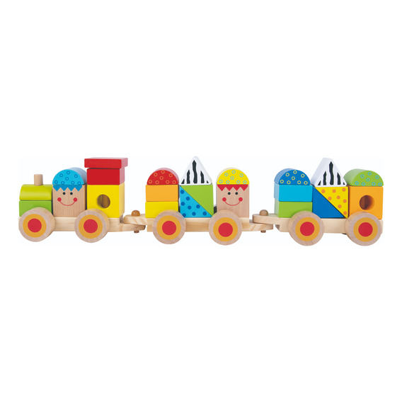 Tren De Arrastre Con Bloques De Madera Tooky Toy