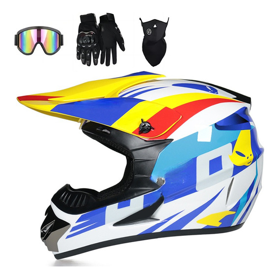 Casco Para Motocicleta Cross Certificado Dot Gogles + Regalo