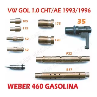 Kit Giclagem Gicle Carburador Vw Gol 1.0 Ae Weber460 93/96