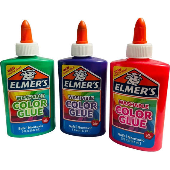 Pack 3 Pegamento Escolar Color Glue Slime Manualidades