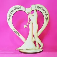 100 Souvenirs Fibrofacil Pareja Corazón Casamientos 