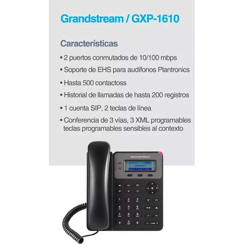 Telefono Ip Grandstream Gxp-1610, Centrales Ip ATNea Asterisk