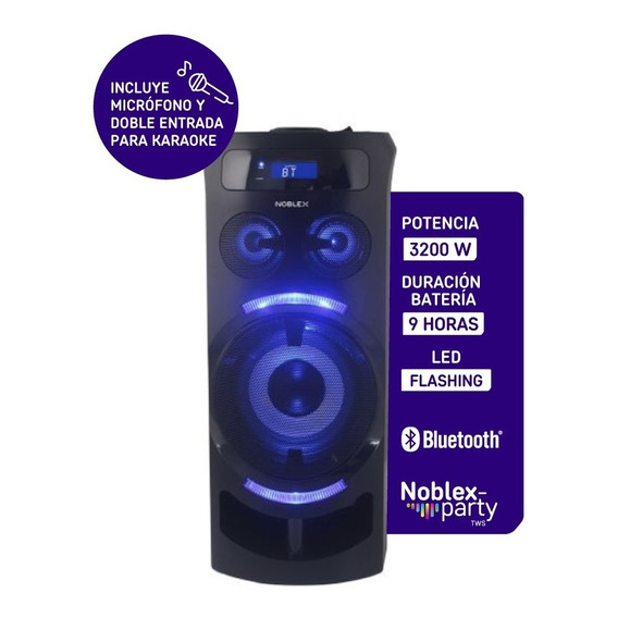 Parlante Torre Noblex Mnt290p Tower System 30w Bluetooth Color Negro