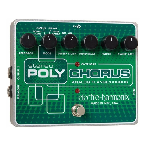 Pedal Electro Harmonix Stereo Polychorus Flanger - Oddity Color Verde