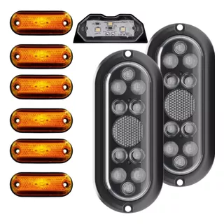 Kit Par Lanterna Prova D' Água Led  Carretinha Reboque