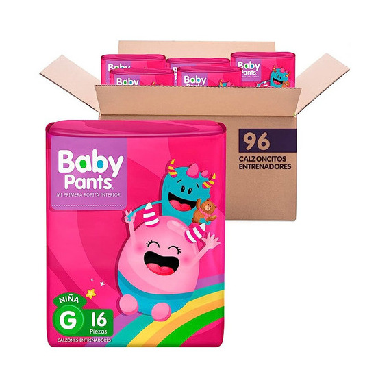 Pack x6 Paquetes de 16 Calzóncitos Entrenadores Baby Pants Niñas De Talla G