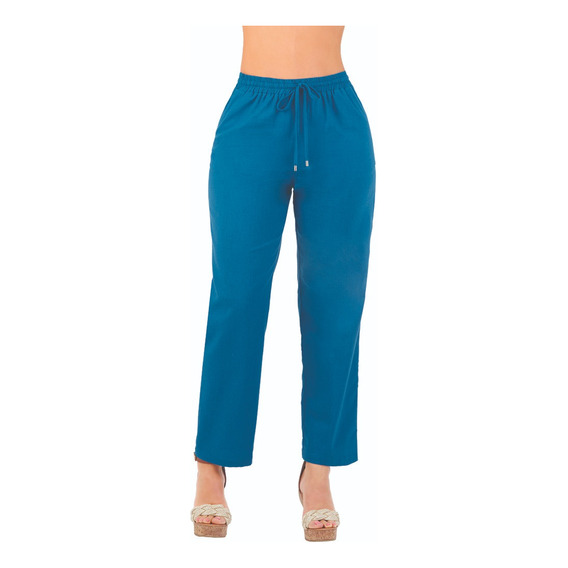 Pantalón Casual Dama Azul Corte Recto 992-64