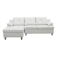 Sofa Modular En L Helvet Izquierdo Ecocuero Blanco