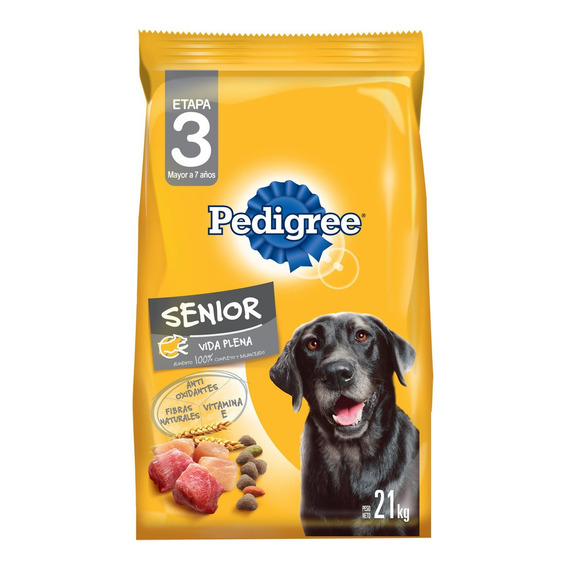 Alimento Pedigree vida plena etapa 3 para perro senior todos los tamaños sabor mix en bolsa de 21kg
