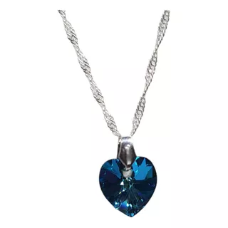 Collar Cristal Swarovski Corazón Plata 925 /largo 45cm M2