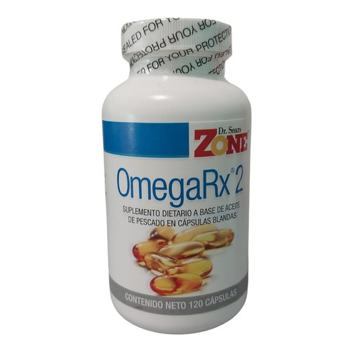 Suplemento en cápsulas blandas Zone Diet  Omega 3 Rx 2 en pote 120 un