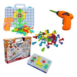 Kit Ferramenta Infantil Parafusadeira De Brinquedo De Montar