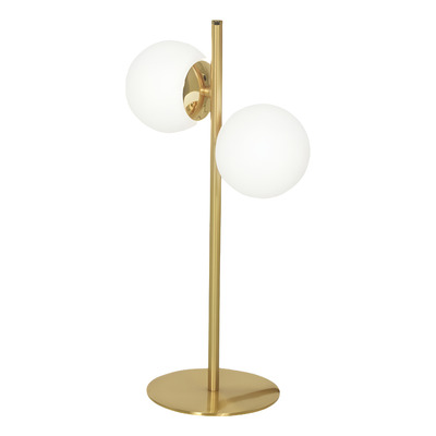 Lampara Velador Texas Estilo Moderno Globos Opal 2 Luces