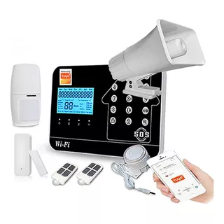 Kit De Alarma Hibrida Tuya Smart Wifi Gsm Pstn Salida Rele