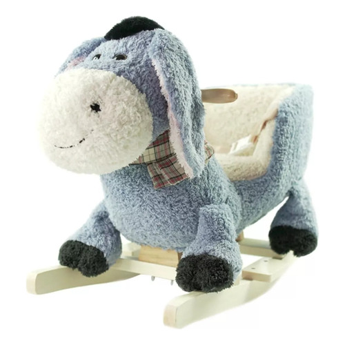 Mecedor P/ Bebes De Peluche Burro Con Sonido Wo446b Cresko Color Burro Azul