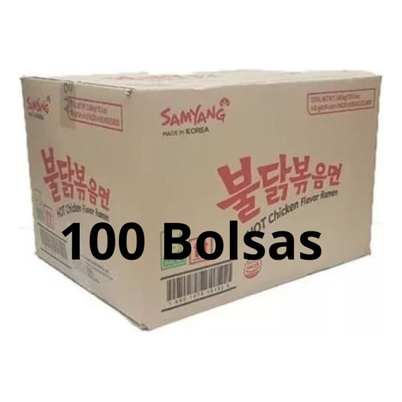 Sopa Instantanea Ramen Coreano Buldak Mayoreo 100 Bolsas
