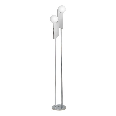 Lampara De Pie Luna Doble 2 Luces Cromo Luz Desing
