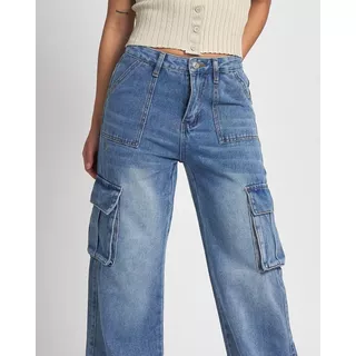 Jeans Cargo Dama Con Bolsillo Lateral (envio Gratis)