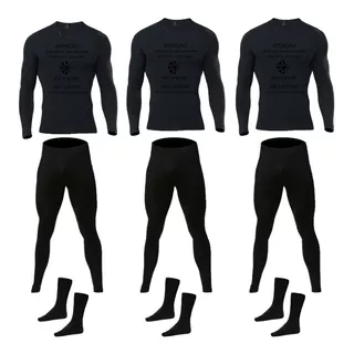 Kit 3 Roupas Térmicas Frio Intenso Calça Blusa Meias Grátis 